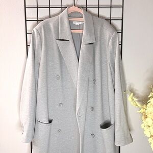 NWOT Good American Ponte Car Coat - Heather Grey - Size 2X
